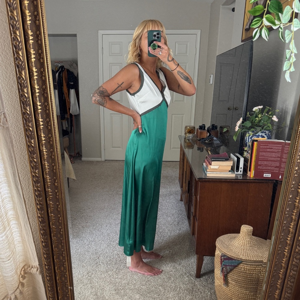 Commense Colorblock White Green Dress, Woman’s Medium